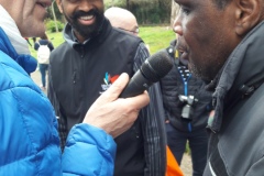 Candide Codjo président de l'ASLAA, devant le président du comité Régional handisport