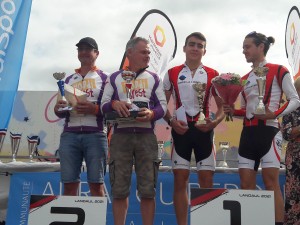 podium tandems landaulaise 2021 avec Loïc, Jacques, Maxime et Adrien (de gauche à droite) 