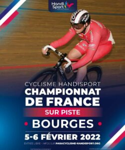 Affiche cyclisme handisport championnat de France sur piste à Bourges. 5 - 6 février 2022